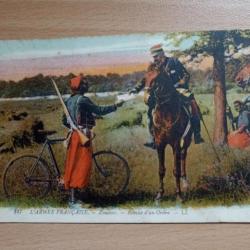 Carte postale militaria . Zouaves. Remise d'un ordre.