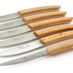 Coffret , Set de 6 couteaux à steak manche en genévrier