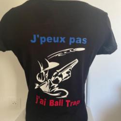 Tee-shirt J'peux pas j'ai Ball Trap FEMME  couleur FRANCE .