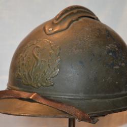 CASQUE ADRIAN 1915 COULEUR MOUTARDE-SERVICE DE SANTE-ARMEE D'AFRIQUE-GUERRE 1914/1918-FRANCE 1940