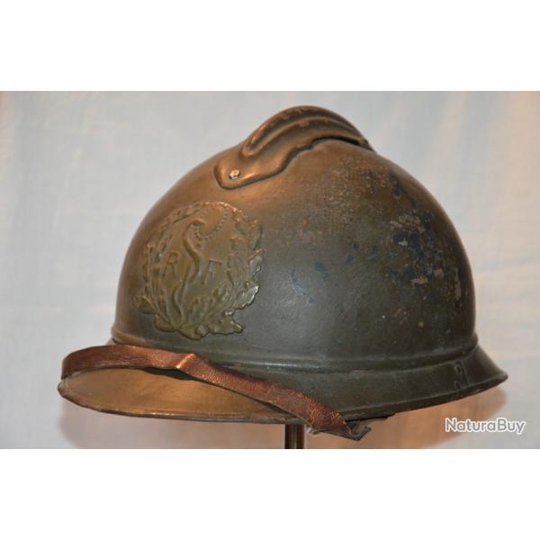 CASQUE ADRIAN 1915 COULEUR MOUTARDE-SERVICE DE SANTE-ARMEE D'AFRIQUE-GUERRE 1914/1918-FRANCE 1940