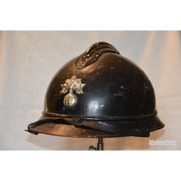 CASQUE ADRIAN 1915 GENDARMERIE INSIGNE 1921-PREVOTE FRANCE 1940-FRENCH GENDARME HELMET 1915/1921