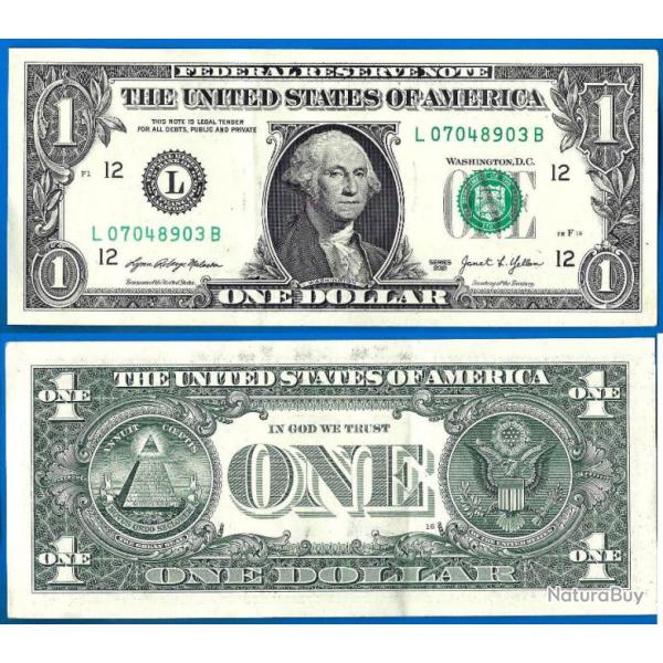 Usa 1 Dollar 2021 Mint San Francisco L12 Dollar Washington Billet Etats Unis US