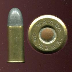 .44 S&W Russian - très ancienne fabrication USA - marquage : WRACo 44 S&W R - grosse amorc cuivre