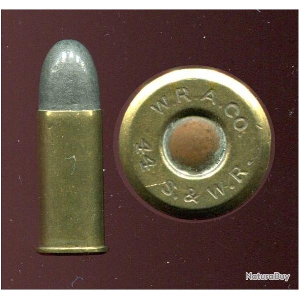 .44 S&W Russian - trs ancienne fabrication USA - marquage : WRACo 44 S&W R - grosse amorc cuivre
