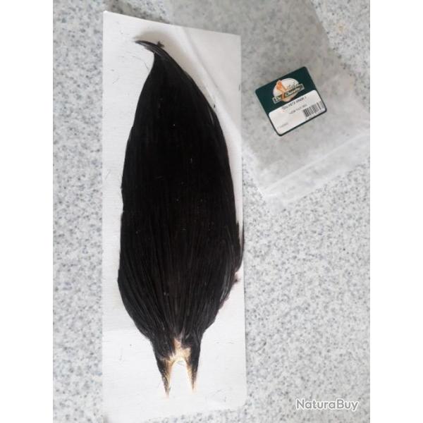 Cou de coq Metz noir grade 3 montage mouche pche hackle