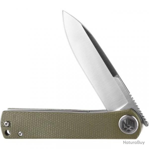 Couteau WIN+ Micarta Green Manche Micarta Lame Spear Point Acier D2 Linerlock Clip WPK3896MG