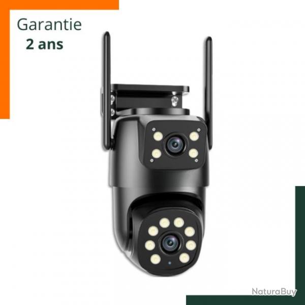 Camra dme avec double objectif 2K 360 - Vision nocturne - Zoom 8X - IP66 - Garantie 2 ans