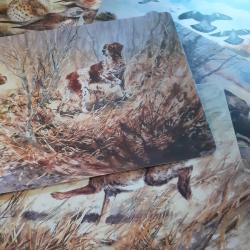 Lot de 6 sets de table motif chasse