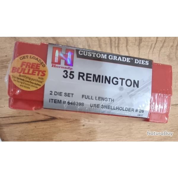 JEU D'OUTIL 35 REMINGTON HORNADY REF 546398 2 OUTILS NEUF CISTOM GRADE DIE