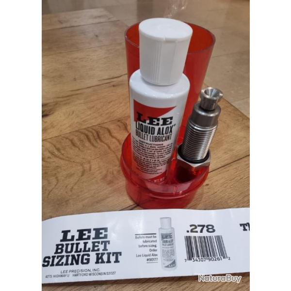 Kit pour recalibrage et graissage d'ogives - LEE Lube and Size - .278 LEE BULLET SIZING KIT