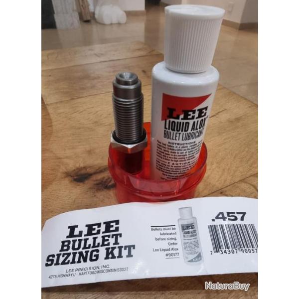 Kit pour recalibrage et graissage d'ogives - LEE Lube and Size - .457  LEE BULLET SIZING KIT