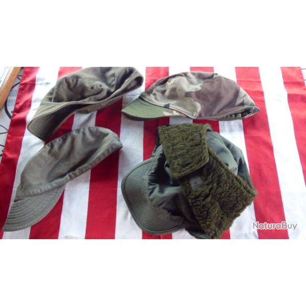 4 CASQUETTES DIFFERENTES ARMEE FRANCAISE