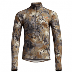 Tee shirt de chasse Core Merino 330 demi zip Optifade Timber SITKA