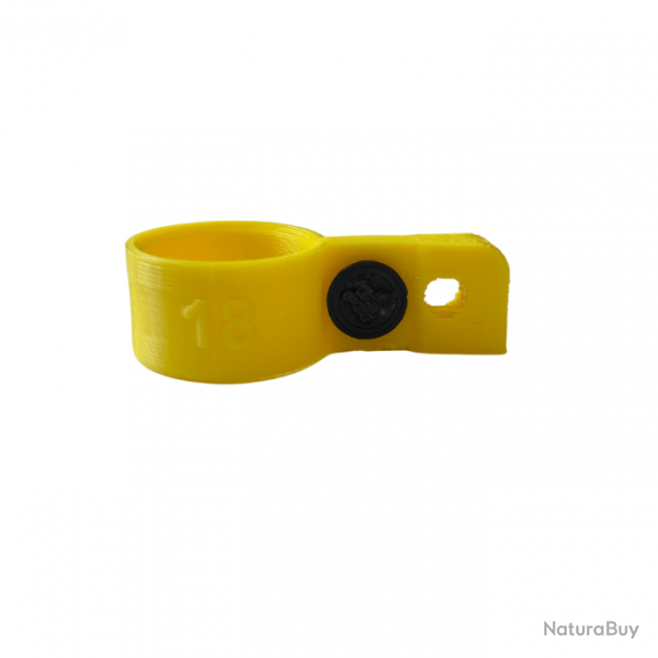 Bague d'attache souple pour appelant Oie Cendre, Oie des Moissons diamtre 18mm avec fixation Jaune