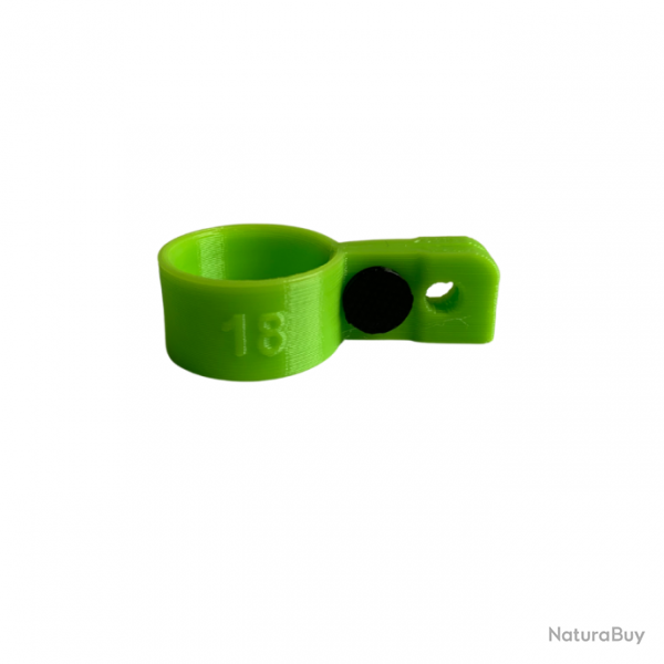 Bague d'attache souple pour appelant Oie Cendre, Oie des Moissons diamtre 18mm avec fixation Vert