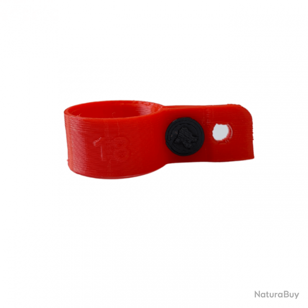 Bague d'attache souple pour appelant Oie Cendre, Oie des Moissons diamtre 18mm avec fixation Rouge