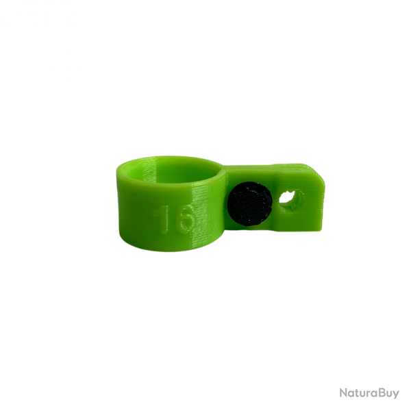 Bague d'attache souple pour appelant Oie Rieuse diamtre 16mm avec fixation Vert