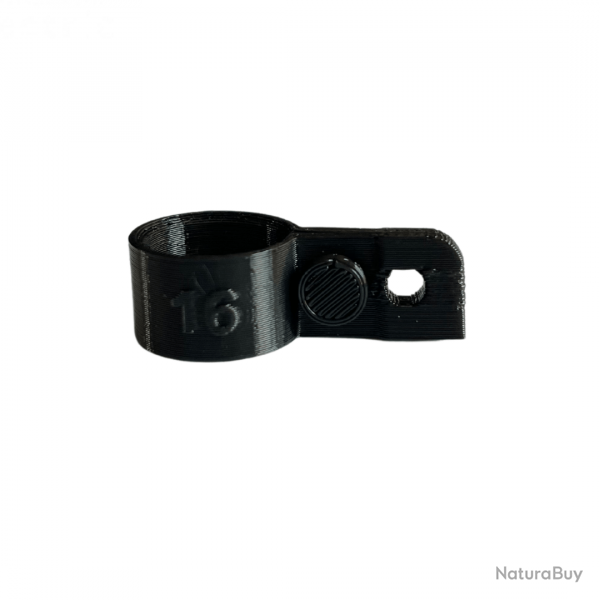Bague d'attache souple pour appelant Oie Rieuse diamtre 16mm avec fixation Noir