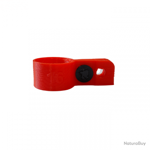 Bague d'attache souple pour appelant Oie Rieuse diamtre 16mm avec fixation Rouge