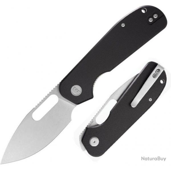 Couteau Eutektik Trinity Black Manche G-10 Lame Acier 14C28N SW Linerlock Clip EUT001