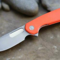 Couteau Eutektik Trinity Orange Manche G-10 Lame Acier 14C28N SW Linerlock Clip EUT002