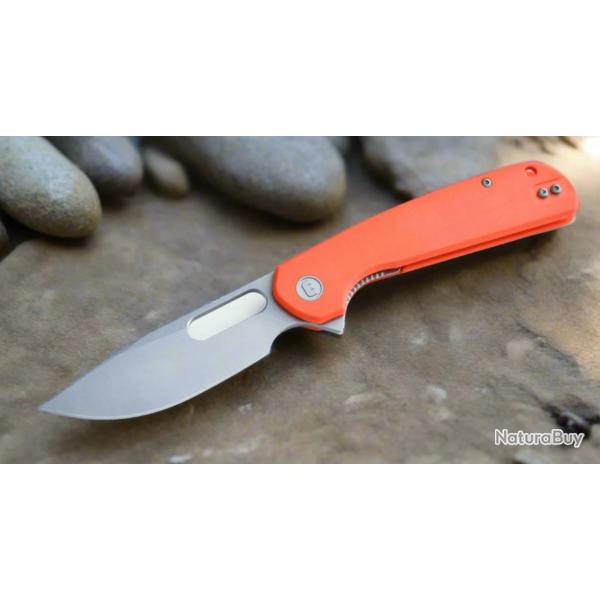 Couteau Eutektik Trinity Orange Manche G-10 Lame Acier 14C28N SW Linerlock Clip EUT002