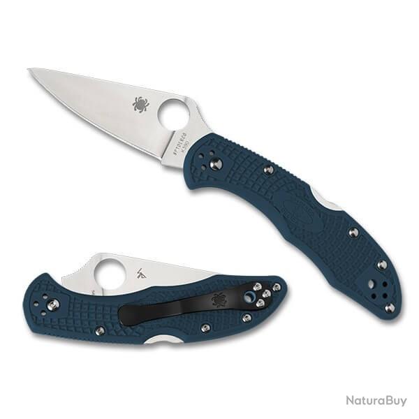 SPY C11FPK390 Couteau pliant lisse Spyderco Delica 4 K390 bleu