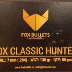 Ogives Sans Plomb Monolithiques FOX CLASSIC HUNTER cal. 270 (.277) 130gr - Boite de 50 unités