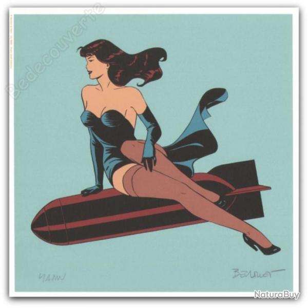 USA BOMB SEXY PIN UP GIRL ex libris sign BERTHET superbe et trs RARE