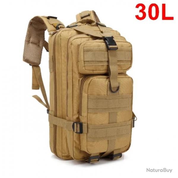 Sac  Dos Tactique de Voyage 30L - Randonne Survie Activits Plein Air Kaki Beige