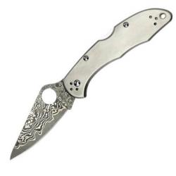 SPY C11TIPD Couteau de poche Spyderco Delica 4 Titanium Damas