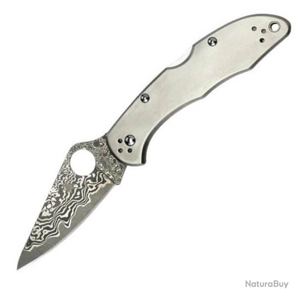 SPY C11TIPD Couteau de poche Spyderco Delica 4 Titanium Damas