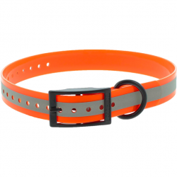 Collier CaniHunt X-TREME Réfléchissant - Boucle double - Orange / 25 mm