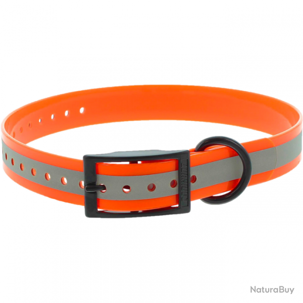 Collier CaniHunt X-TREME Rflchissant - Boucle double - Orange / 25 mm