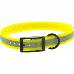 Collier CaniHunt X-TREME Réfléchissant - Boucle double - Jaune / 25 mm