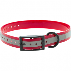 Collier CaniHunt X-TREME Réfléchissant - Boucle double - Rouge / 25 mm