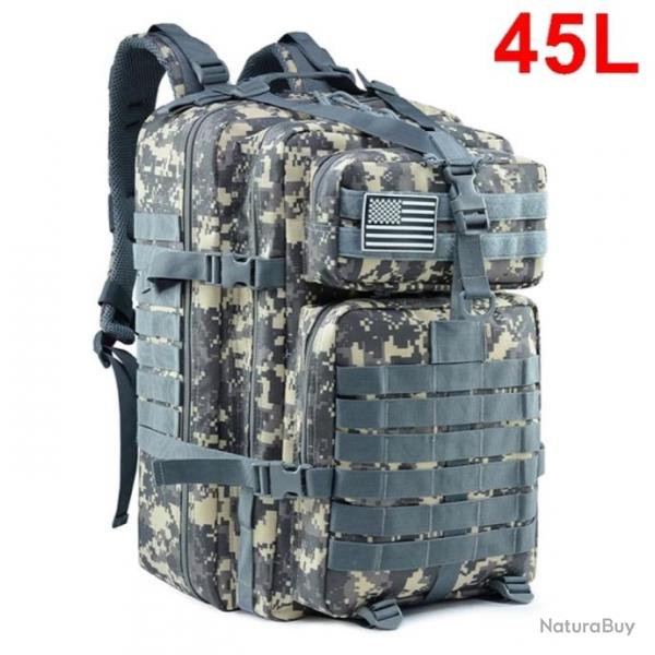 Sac  Dos Tactique de Voyage 45L - Randonne Survie Activits Plein Air ACU