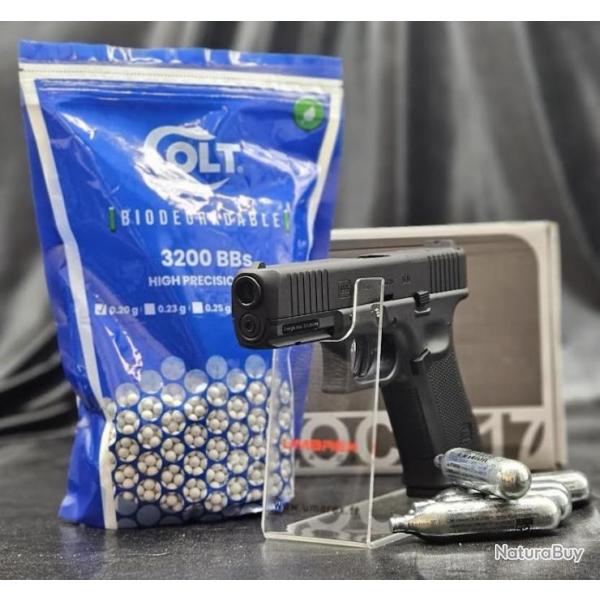 PACK PRT A TIRER PISTOLET GLOCK 17 GEN5 MOS BBS 6MM CO2 - BLACK