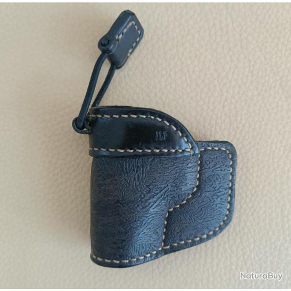 Holster cuir pour Walther PPK (et clones) , gaucher, port invers cross-draw