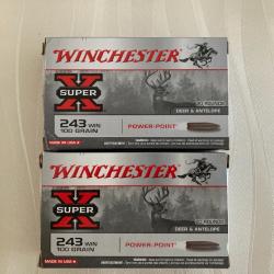 Vends 40 balles (2 boites) Winchester 243 Win Super X