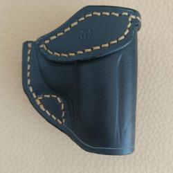 Holster cuir noir, droitier, pour Walther PPK (et clones) cal. 7,65