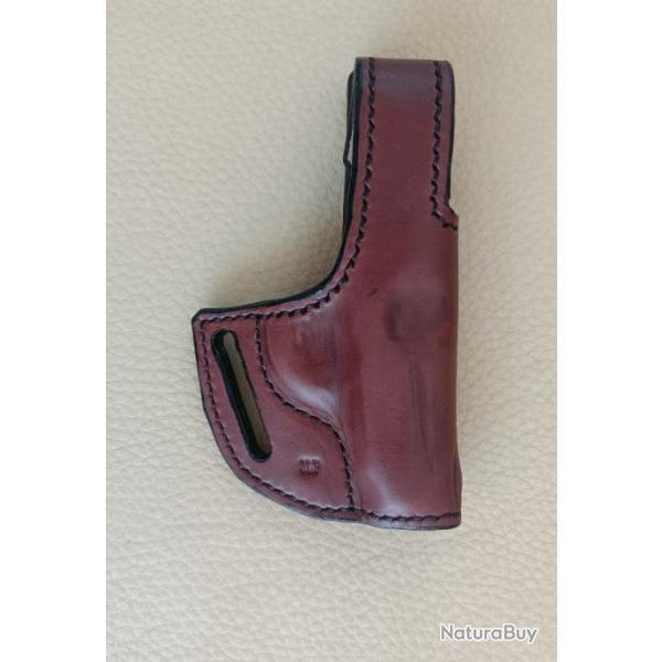 holster OWB, cuir, DROITIER, pour Walther PPK (et clones) cal. 7,65