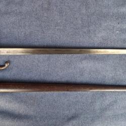 BAÏONNETTE FUSIL GRAS mod 1874 FABRICATION ST ÉTIENNE 1880