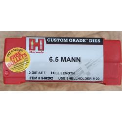 JEUX D'OUTILS 6,5 MANNLICHER 6,5X54 R ARMY HORNADY CUSTOM GRADE DIES REF 546292 2 OUTILS