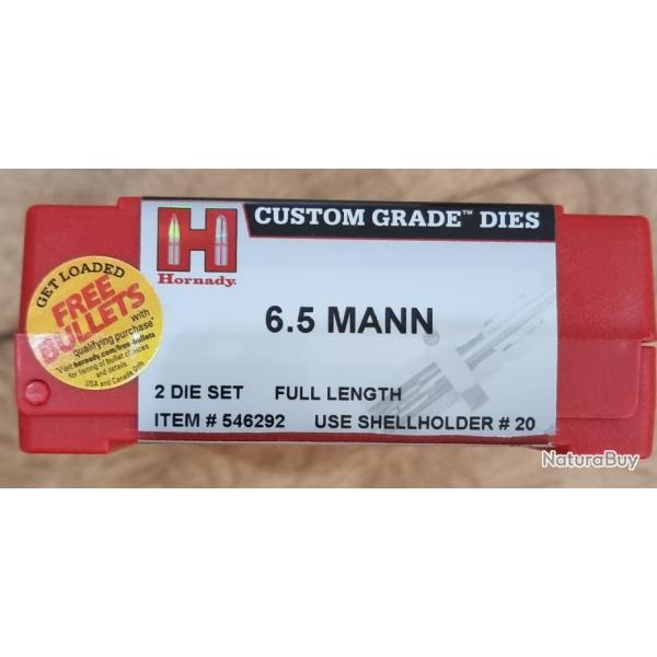 JEUX D'OUTILS 6,5 MANNLICHER 6,5X54 R ARMY HORNADY CUSTOM GRADE DIES REF 546292 2 OUTILS