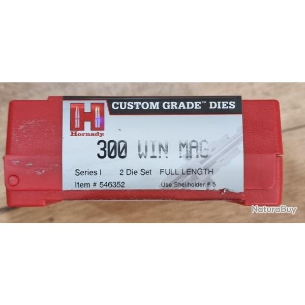 JEUX D'OUTILS 300 WINCHESTR MAGNUM HORNADY CUSTOM GRADE DIES REF 546352 2 OUTILS