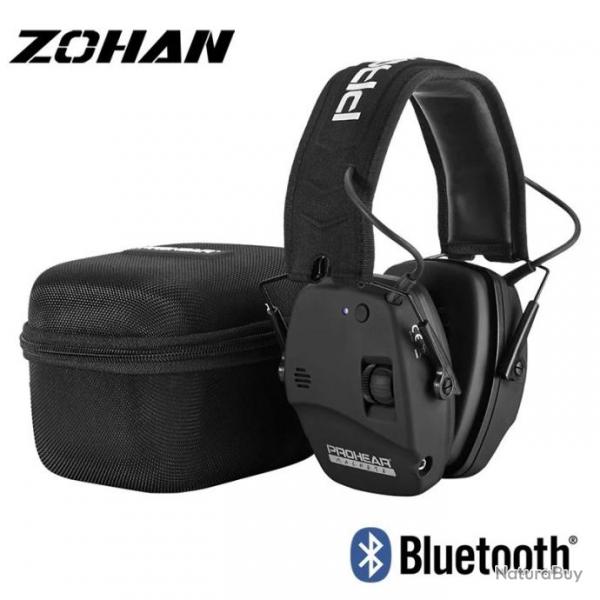 Casque de Tir anti-Bruit Electronique Bluetooth ZOHAN + Sacoche de Transport Bluetooth