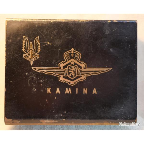 ARME BELGE - Rare boite mtallique KAMINA SAS belge SDC24INS018