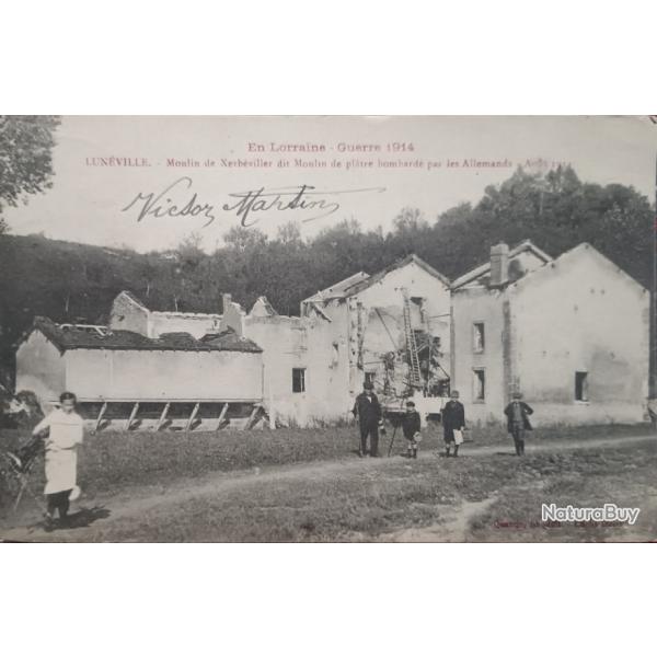 Carte postale ww1 moulin de Xerbeviller, Lunville,Lorraine